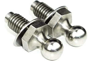 GRAPID AUTOMOTIVE 2 perni a sfera rinforzati per molle a gas, portellone posteriore, portellone anteriore, testa sferica 10 mm, filettatura M8