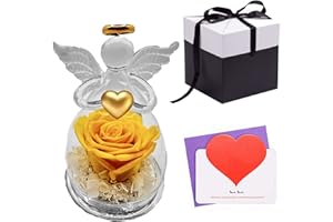 Mi Rubita Store Luxury Angel Preserved Flowers Roses Mothers Day Birthday Gifts Anniversary for Women Sister Aunt Gifts for Her Next Day Delivery Forever Rose. (Bumblebee Yellow) …