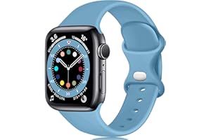 Epova Pasek kompatybilny z Apple Watch, 38 mm, 42 mm, 40 mm, 44 mm, 41 mm, 45 mm, miękki silikon, zamienny pasek kompatybilny z iWatch SE Series 7 6 5 4 3 2 1