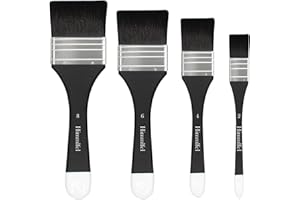 Himmlfel pennelli piatti, 4 pennelli piatti per pittura acrilica, acquerello, olio e guazzo
