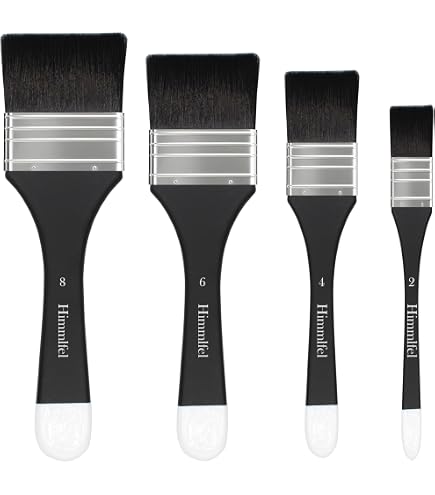 Pinsel Breit Flach 3 Stück Flacher Paddelpinsel Aquarell Acryl Flachpinsel Leinwand Groß