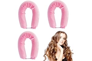 LONGRAY 3 Pcs Heatless Blowout Rods, Heatless Curls, Heatless Curling Rod, Overnight Blowout Rods, Blow out Rods - No Heat Curls to Sleep for Curl Rods, Women Long Hair Styling Tools for All Hair, Pink
