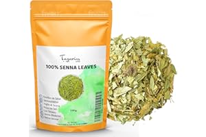 TazarinLtd 100g Feuilles de Séné Entières - Puissant Purgatif, Laxatif Naturel - Favorise le Transit Intestinal et le Nettoyage du Colon - Tisane Detox