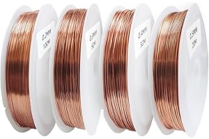RRRST Kupferlackdraht Sortiment Kits, Isolierter Kupferdraht, Kupferspule, Lackdraht, 4 verschiedene Durchmesser 0.2mm 0.3mm 0.4mm 0.5mm, Länge 200m