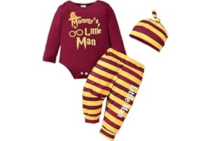 ASMEA Ropa Bebe Conjunto Bebe Recien Ncido Body Bebe Personalizado + Pantalones a Rayas + Gorro Ropa Harry Bebe Regalo Bebe Recien Nacido Niño Ropa Bebe Niño 0-18 Meses