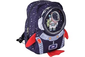 HEEPDD Mochila para Niños con Diseño de Astronauta de Dibujos Animados, Gran Capacidad, Cuerda Antipérdida, Tela Oxford, Mochila para Niño para Estudio de Escuela Primaria, Estilo