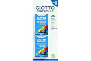 Giotto F086000 - Juego de 2 Estuches con 10 Tizas de Colores (Total: 20 tizas), Multicolor