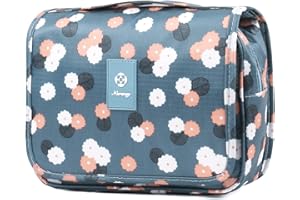 NARWEY Neceser Colgante Bolsa de Aseo Viaje Maquillaje Organizador Mujer Niñas (Flor Azul)