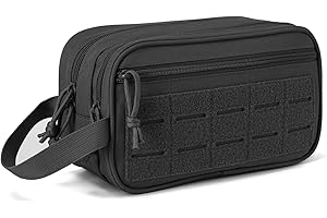 QT&QY Taktyczna kosmetyczka dla mężczyzn torba higieniczna EDC narzędzia wojskowe woreczki Molle mały zestaw dopp męskie zestaw do golenia podróżne torby prysznicowe, 2 Czarny, Kosmetyczka