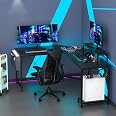 PIPIPOXER Bureau Gaming 100x55cm Bureau d'ordinateur en Forme de K PIPIPOXER Bureau Gaming 100x55cm Bureau d'ordinateur en Forme de K