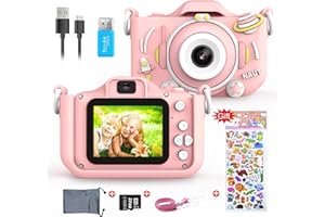 Macchina Fotografica Bambini, ERAY Fotocamera Bambini 20MP/ 1080P HD, Schermo IPS da 2 Pollici/Scheda TF da 32GB/ Zoom 8X/ Spegnimento Automatico/Modalità Multiple, Un buon regalo per 3-10 anni