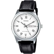 Casio Orologio da polso da donna al quarzo classico cinturino in pelle nero cassa in ottone display analogico nero - LTP-V004L-1B