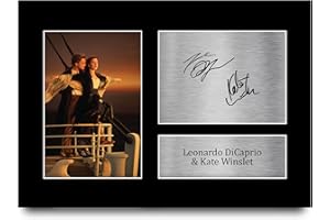 HWC Trading A4 Leonardo DiCaprio & Kate Winslet Titanic Regali Stampati Autografo Firmato Immagine Per Gli Appassionati Di Memorabilia Di Film
