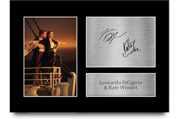 HWC Trading A4 Leonardo DiCaprio & Kate Winslet Titanic Cadeaux Imprimé Signé Autographe Photo pour les fans de cinéma - A4