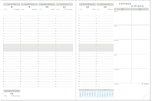 Exacompta 27842E - Recharge agenda de bureau Horizons 27 - 21 x 27 cm - Semainier janvier à décembre 2026 - Papier blanc