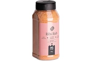 BBQ KING SPICES ARE ALWAYS THE SECRET BBQ KING - Ribs Rub Confezione da 500 Gr, Dry Rub Bbq per Costine di Maiale Ideale per Barbecue e Grill, Set Spezie Cucina 100% Made in Italy, Miscela di Spezie per Costine (Saint Louis o Baby Back)
