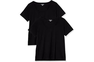 Amazon Essentials Koszulka Kobiety 2 Pack Classic-fit Short Sleeve Scoopneck T-shirt (2 w zestawie)