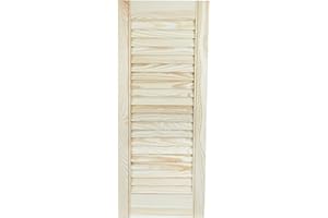 Proper Tools Louvre Door, Pine Wood, Vented Open, Ready to Paint Internal Louvre Cupboard Doors, Slatted Wardrobe Doors - 1100 x 294mm