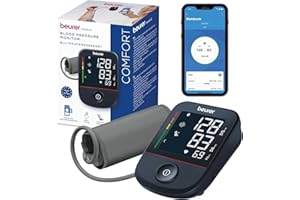 ‎BEURER Beurer BM 48 Oberarm Blutdruckmessgerät, einfache Ein-Knopf-Bedienung, sanfte & schnelle Messung, Arrhythmie-Erkennung, Manschette für 22-42 cm, mit App, Datenübertragung zu Apple Health und co.