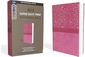 NIV, Super Giant Print Reference Bible, Leathersoft, Pink, Red Letter, Comfort Print
