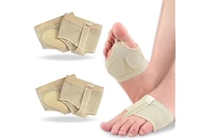 Clyhon Cuscinetti Metatarsali Danza | 2 Paia |- Cuscinetto Proteggi Plantare per Danza, Antiscivolo - Cuscinetti Avampiede in Simil Pelle per Ginnastica, Beige, L