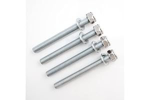 B.A.U.Q.O.O. Barre Filettate M10 Certificate In Acciaio Zincato 4 Pezzi ad Alta Resistenza Lunghezza 10 cm Dadi M10 Rondelle In Acciaio Zincato