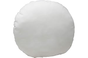 LANCASHIRE TEXTILES LIMITED MANUFACTURERS OF QUILTS, PILLOWS AND HOMEWARES Lancashire Textiles 2 Pack Luxury 16" /18" Round Cotton Blend Cushion Pads with Super Bounce Polyester Fibre - Soft & Supportive, Machine Washable (Pack of 2, 16”)
