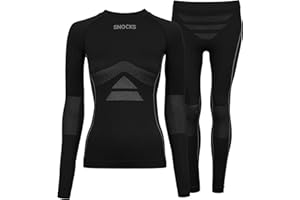 Snocks Thermounterwäsche Damen - Perfekte Passform, atmungsaktive Skiunterwäsche - Wärmeisolierende Funktionsunterwäsche für Wintersport - Gr. XS-XXL