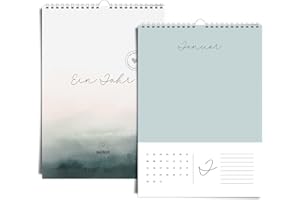 ‎HEAVEN+PAPER heaven+paper A4 Fotokalender immerwährend, jahresunabhängig ohne Jahr zum selbstgestalten Wandkalender im eleganten Design, modern & schick ideal zum verschenken (AQUA)
