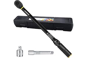 Uharbour Torque Wrench 1/2, Torque Wrench Car 20-230 Nm, Car Torque Wrench Set with Adapter and Extension Bar, Dual Direction 1 Nm Adjustment with Lock, ±3% Error Accuracy 72 Teeth