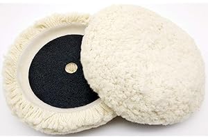 GENERISCH 1 bonnet Kraftfeld en laine d'agneau avec support autocollant de 180 mm et surface en laine de 230 mm, capot de polissage en laine d'agneau pour polisseuse, polisseuse et laine d'agneau