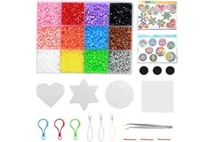 BOMNKA 12 Colors Creative Fuse Beads Set for Kids, 8000 Fuse Beads with Fuse Bead Pegboards and Storage Box, DIY Crafting Fun for Boys and Girls, Christmas Birthday Gift (2.6mm)