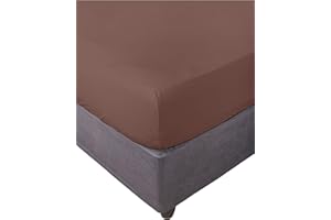 Miracle Home. Sábana bajera ajustable, elástica, suave, cómoda, antipeeling. Algodón 50% poliéster. Cama 135. 135 x 200 x 30. Chocolate