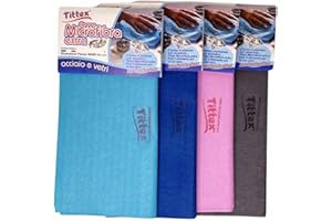 TITTEX - Panni Microfibra Vetri e Acciaio, Set 4, Pulizia Senza Aloni, Finestre, Specchi, TV, PC, Cucina, Bagno – Panni in Microfibra per Pulizia Casa, Lavabili, Resistenti. (50x50)