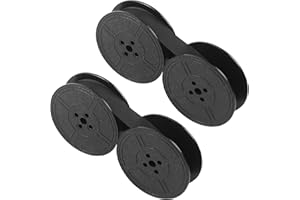 LOGHOHU 2 Pairs Universal Typewriter Ribbon Black Typewriter Ink Ribbon Vintage Type Writer Ink Ribbon Twin Spool Ribbon Durable Twin Spool Replacement Pack for Most Typewriter (Black)