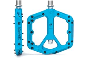 GEWAGE Pedali per mountain bike, pedali in fibra di nylon antiscivolo MTB, pedali per bicicletta da 9/16", pedali a piattaforma piatta leggeri e larghi