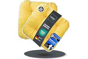 LILENO HOME Ensemble de 2 coussins pour chaise, couleur jaune (38 x 38 x 8 cm), adaptés aux chaises de jardin, cuisine ou salle à manger, confortables et résistants aux UV, pour intérieur Coussin pour