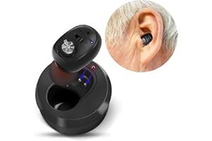 Britzgo Charging Sound Device, In Ear, Charging Base, Lightweight, Fashionable, Suitable For Elderly Use, Soft And Comfortable,Gift For The Elderly VHP-1607 Black