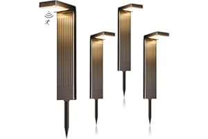 iseeway Solarleuchten für Außen 4 Stück, 400LM Garten solarleuchten mit Bewegungsmelder, IP65 wasserdicht 2200mAh Akku