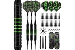 Haoledy Dardos Diana Electronica 18g, 3 Piezas Dardos Profesionales Punta Plastico, Juego de Dardos con 6 Aletas, 30 Puntas, 3 Cañas De Dardos, 1 Caja