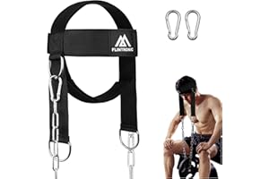 Flintronic Neck Harness Weight Lifting Training, Head Harness Exerciser, Neck Trainer with Adjustable Chin & Head Straps, For Weight Lifting, Resistance Training, Strengthener Trainer Equipment