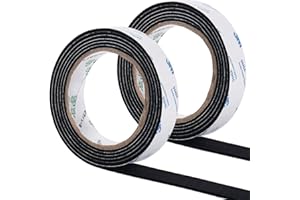 GINOYA 22 mm Furniture Pads Roll, 2 m x 2 Rolls Self-Adhesive Felt Strips for Hardwood Floors to Prevent Scratches, Sound Insulation (Black)