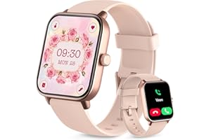 Yoever Montre Connectée Femme avec Appel Bluetooth, 1,8” Smartwatch avec Alexa Intégré, SpO2,Sommeil Moniteur, Fréquence Cardiaque, 100+ Modes Sportifs,Etanche IP68, Montre pour Android iPhone