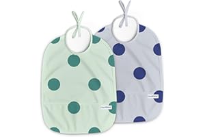 Nombear ® Baberos Bebe Impermeables - Baberos Impermeables para Bebés de 6 a 12 Meses, Babete Impermeável Bebe, Babero para Comida de Bebé, Delantal para Bebé, Paquete de 2