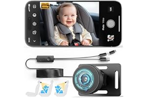 Ashfly Baby Car Mirror Rear View for Car Back Seat,1080P HD Baby Car Camera with 150° Wider Angle Adjustable to See Rear Facing for Infants, Kids and Pets