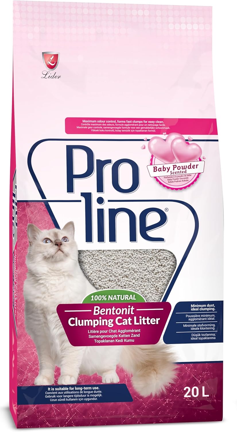 Proline Bebek Pudra Kokulu Bentonit Kedi Kumu 20 L - Görsel 3