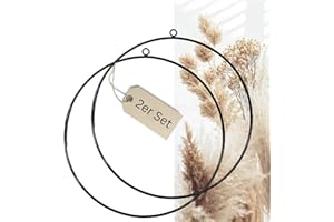 Bada Bing 2er Set Dekoring zum Hinhängen in schwarz - Metallring Ø ca. 33 cm ca. 5 mm dick - Vielseitige Dekoration für Trockenblumen - Ring zum DIY Basteln für Ostern Frühling