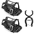 VENZO Bike Bicycle Toe Clips Cage Indoor Exercise Spin Bike Pedal Adapters - Compatible with SPD-SL Pedal & Convert SPD-SL Pedals to Toe Clip Straps - Ride with Sneakers