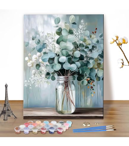 RICUVED Kit Di Pittura Con I Numeri Mucca – 20x30 Cm Con Cornice In Legno – Set Completo Per Adulti E Bambini - 3
