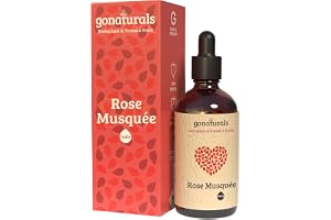 GoNaturals® Huile de Rose Musquée Certifiée BIO -50ml- 100% Pure, Pressé à Froid, Végétalien, Non Parfumé - Huile Rose Musquée pour les Cheveux, Visage, Ongles, Lèvres - Pipette & Bouteille en Verre